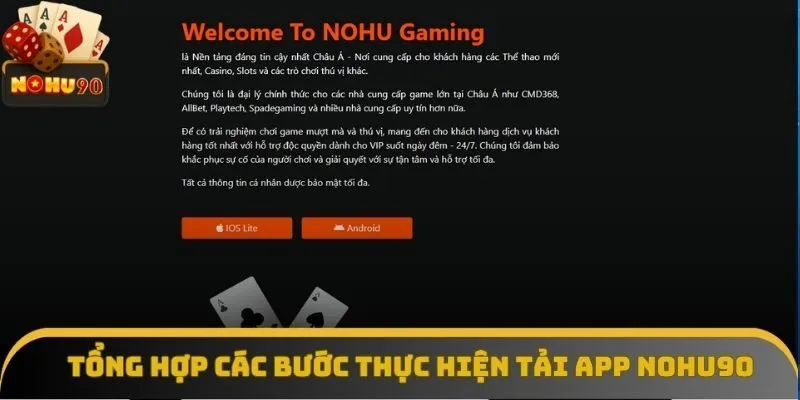 Tổng hợp các bước thực hiện tải app Nohu90 Tổng hợp các bước thực hiện tải app Nohu90